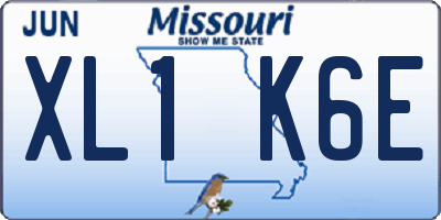 MO license plate XL1K6E