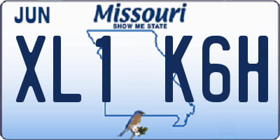 MO license plate XL1K6H