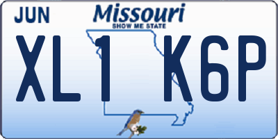MO license plate XL1K6P