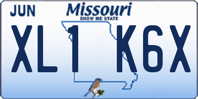 MO license plate XL1K6X