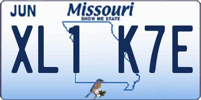MO license plate XL1K7E