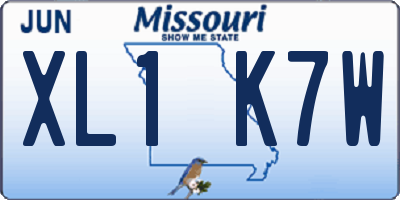 MO license plate XL1K7W