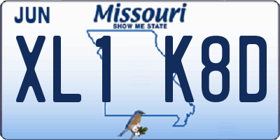 MO license plate XL1K8D