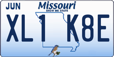 MO license plate XL1K8E