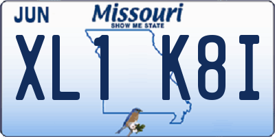 MO license plate XL1K8I