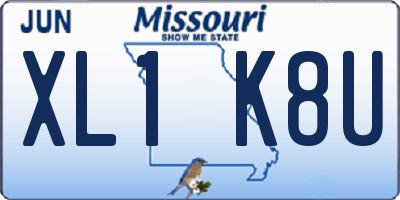 MO license plate XL1K8U