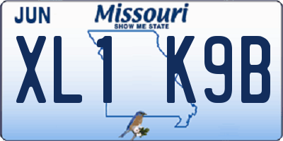 MO license plate XL1K9B