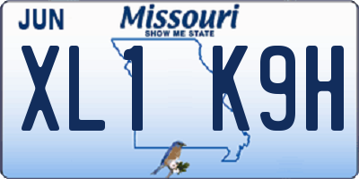 MO license plate XL1K9H