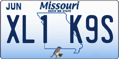 MO license plate XL1K9S