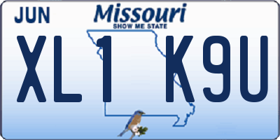 MO license plate XL1K9U