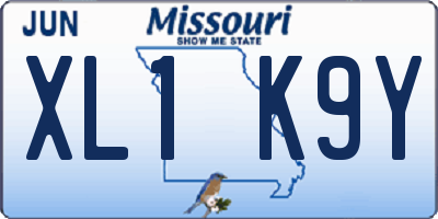 MO license plate XL1K9Y