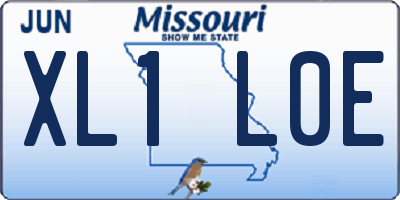 MO license plate XL1L0E