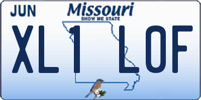 MO license plate XL1L0F