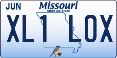 MO license plate XL1L0X
