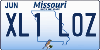 MO license plate XL1L0Z
