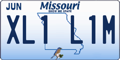 MO license plate XL1L1M