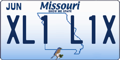 MO license plate XL1L1X