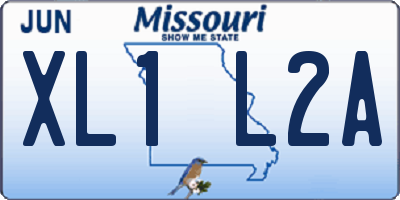 MO license plate XL1L2A