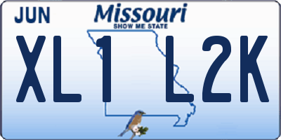 MO license plate XL1L2K