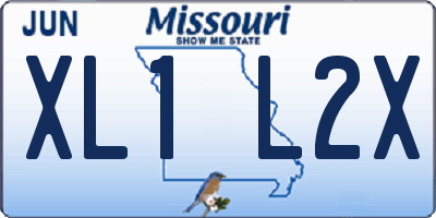 MO license plate XL1L2X