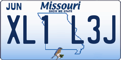 MO license plate XL1L3J