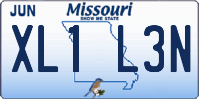 MO license plate XL1L3N