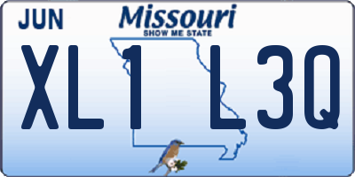 MO license plate XL1L3Q