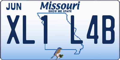 MO license plate XL1L4B