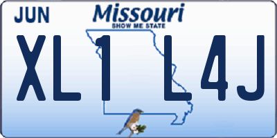 MO license plate XL1L4J