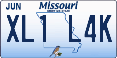 MO license plate XL1L4K