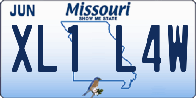 MO license plate XL1L4W