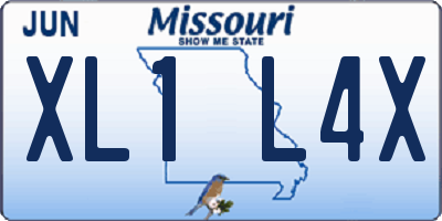 MO license plate XL1L4X