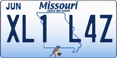 MO license plate XL1L4Z
