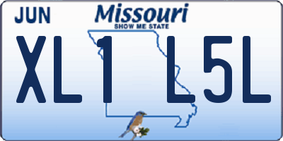 MO license plate XL1L5L