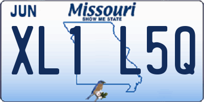 MO license plate XL1L5Q