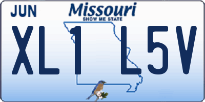 MO license plate XL1L5V