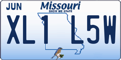 MO license plate XL1L5W