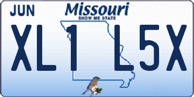 MO license plate XL1L5X