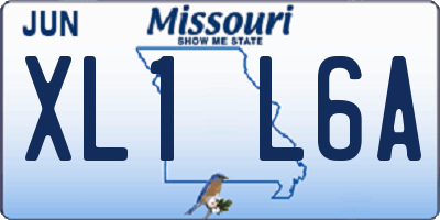 MO license plate XL1L6A