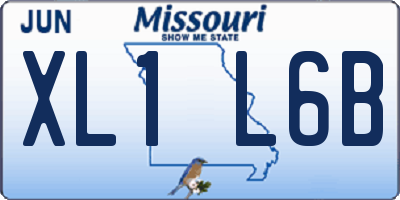MO license plate XL1L6B