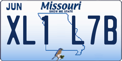 MO license plate XL1L7B