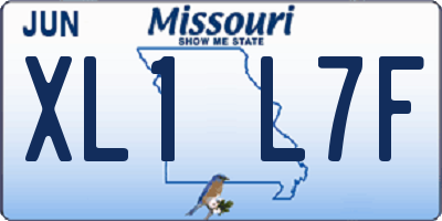 MO license plate XL1L7F