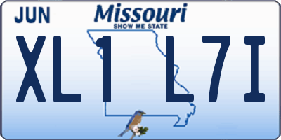 MO license plate XL1L7I