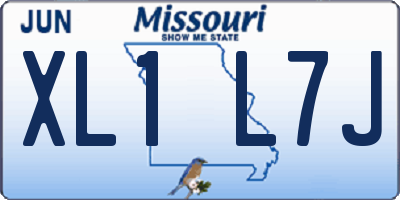 MO license plate XL1L7J