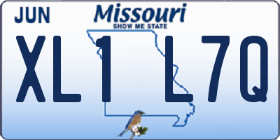 MO license plate XL1L7Q