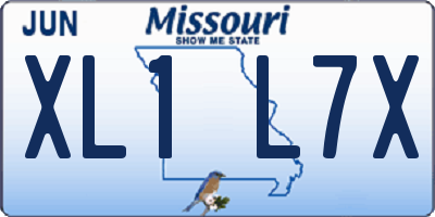 MO license plate XL1L7X