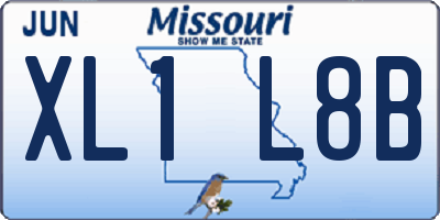 MO license plate XL1L8B