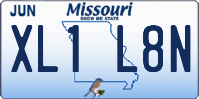 MO license plate XL1L8N