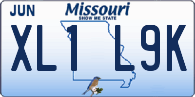MO license plate XL1L9K