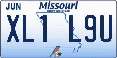 MO license plate XL1L9U